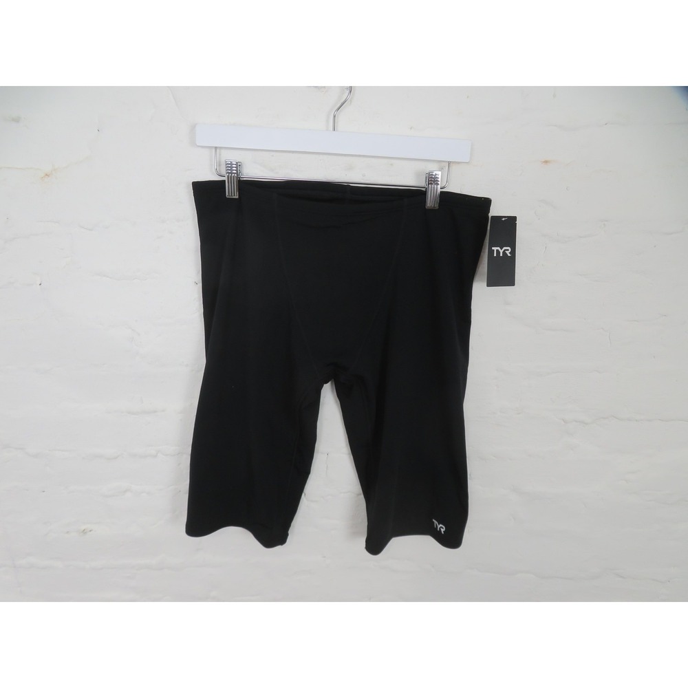 TYR Jammer Swim Bottoms Mens 38 XL Black Durafast Racer Leggings Swimming